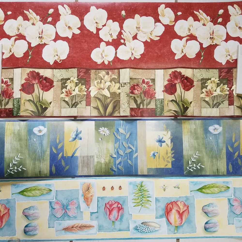 Wallpaper Border Pastel Pansy Violet Trail